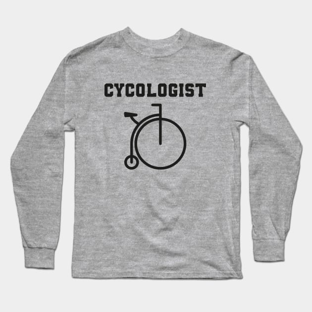 Cycologist with old bicycle Long Sleeve T-Shirt by MerchSpot